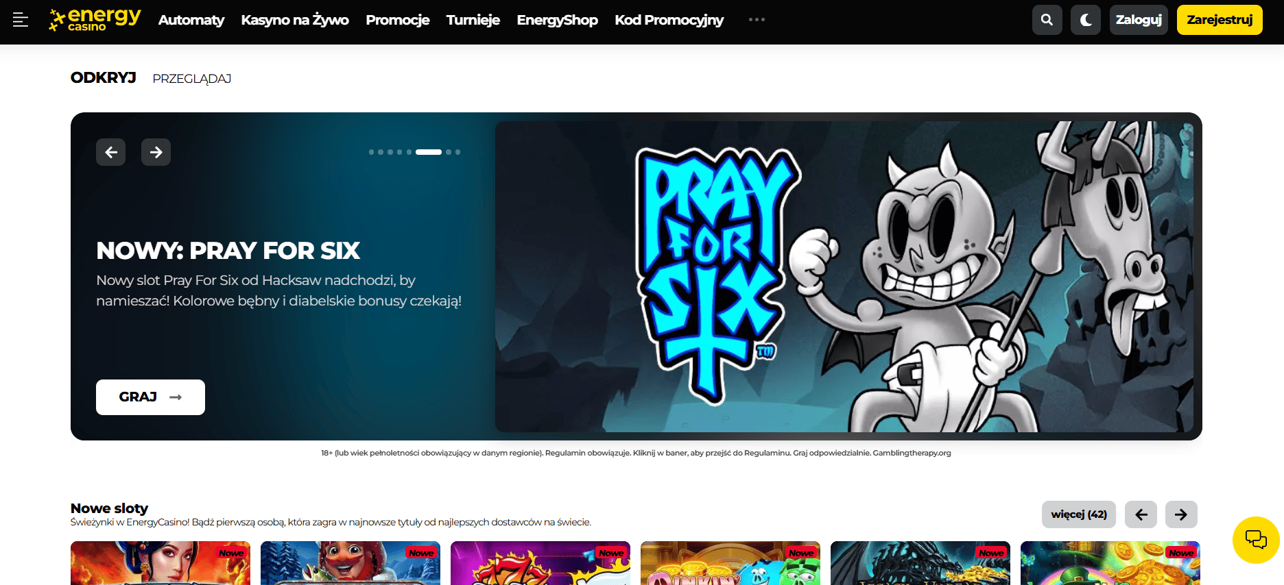Energy Casino oficjalna strona internetowa